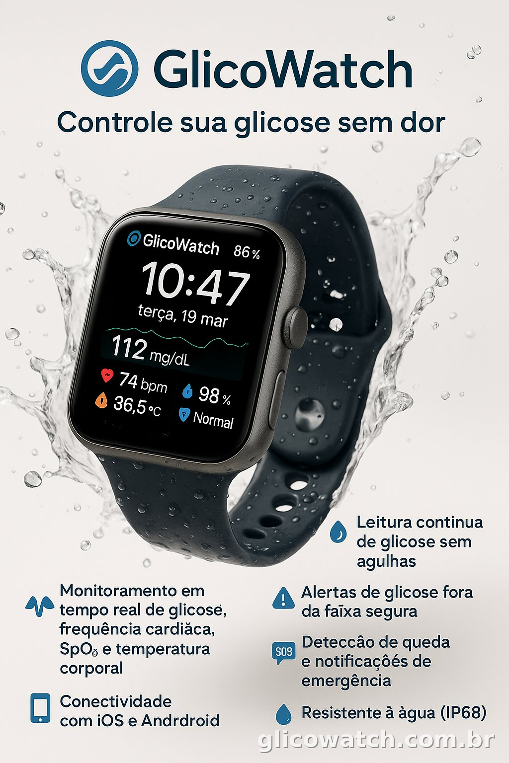 Especificações GlicoWatch