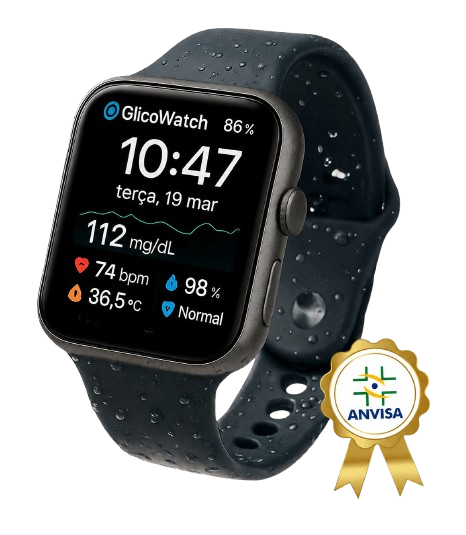 GlicoWatch relógio clínico